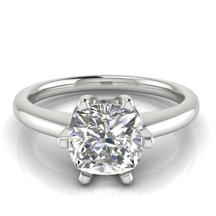 6 Prong Donut Cushion Cut Lab Diamond Engagement Ring | Moissanite | Lab Grown Diamond