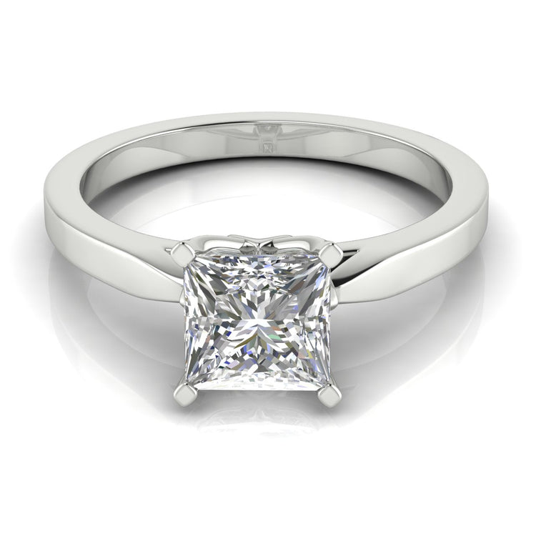 Tulip Basket Princess Cut Engagement Ring | Moissanite | Lab Grown Diamond