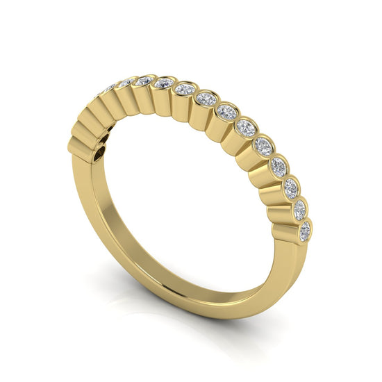 Bezel Set Half Eternity Moissanite Wedding Ring