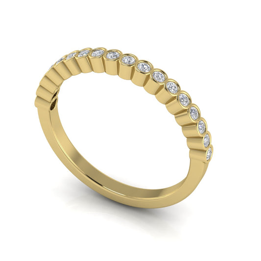 Half Eternity Bezel Set Lab Diamond Wedding Ring