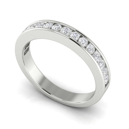 Channel Set Full Eternity Moissanite Wedding Ring