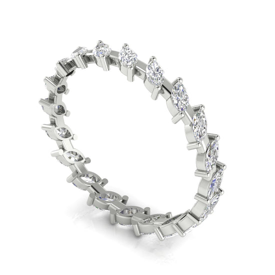 Marquise Cut Eternity Lab Diamond Wedding Ring