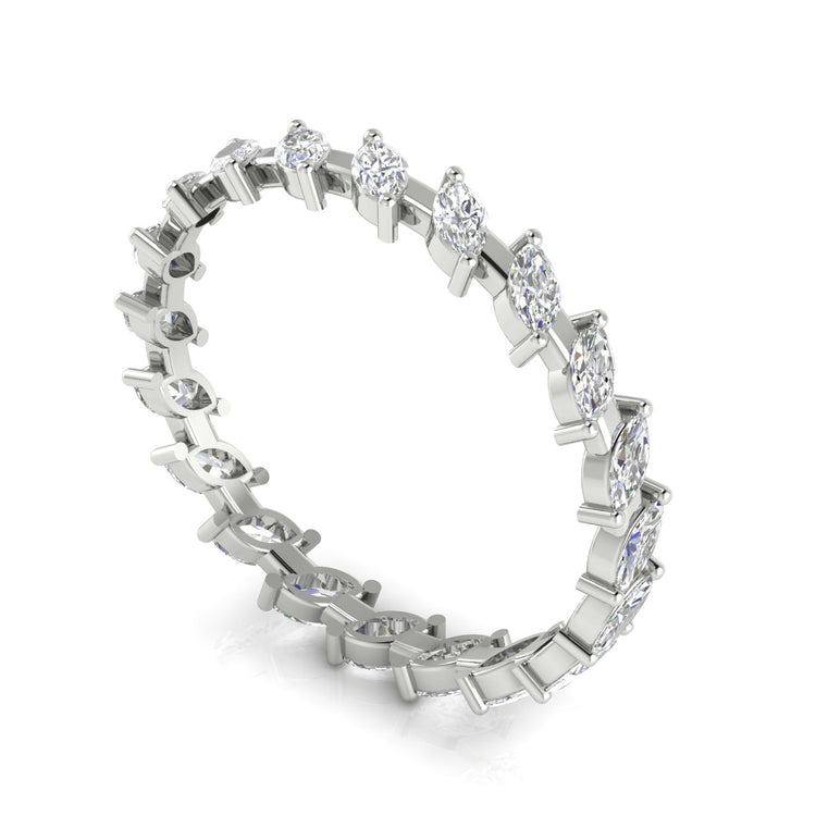 Marquise Cut Eternity Lab Diamond Wedding Ring