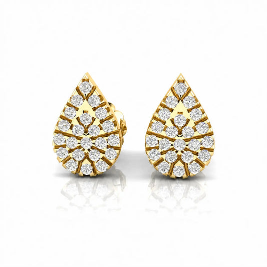 Pave Teardrop Lab Diamond Stud Earring