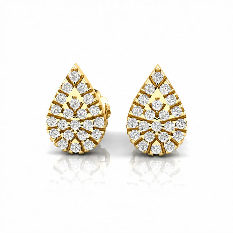 Pave Teardrop Lab Diamond Stud Earring