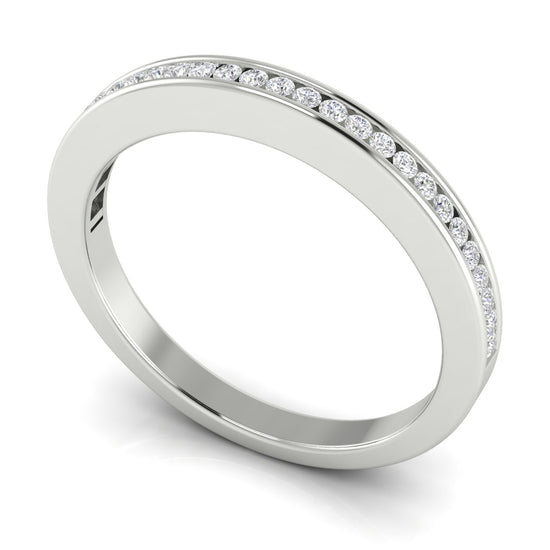 Channel Set Half Eternity Moissanite Wedding Ring