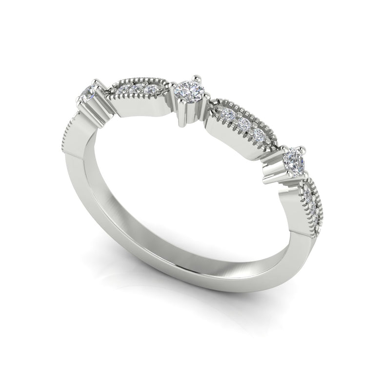Bead Set Moissanite Wedding Ring