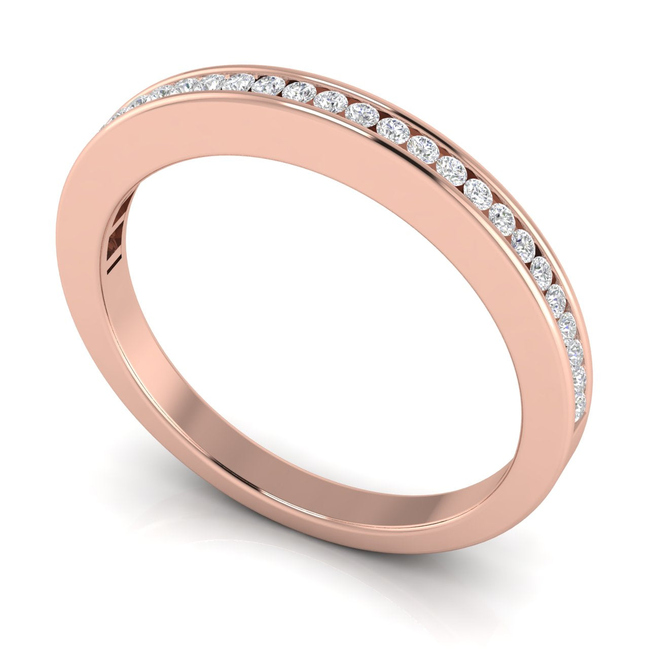 Channel Set Half Eternity Moissanite Wedding Ring