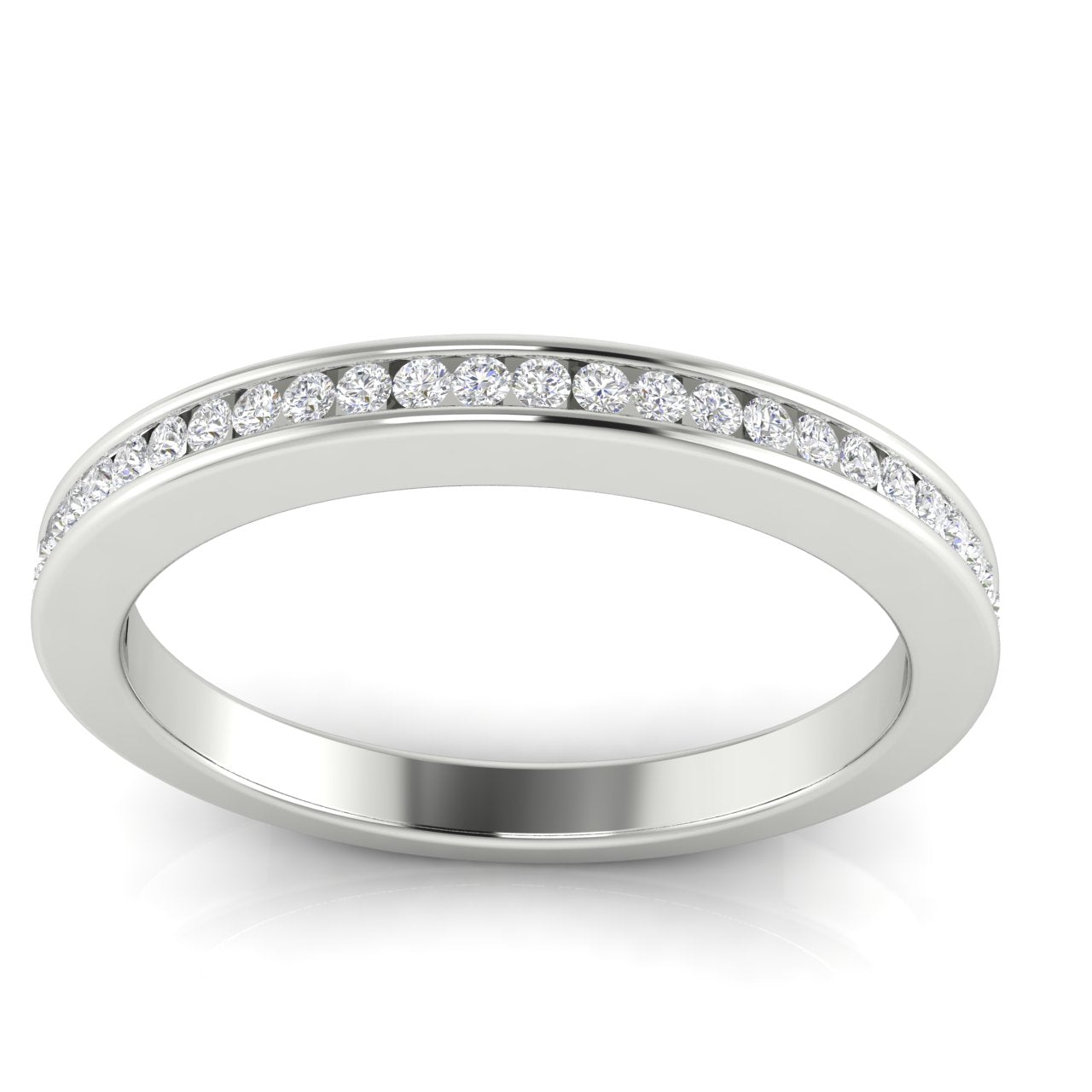 Channel Set Half Eternity Moissanite Wedding Ring