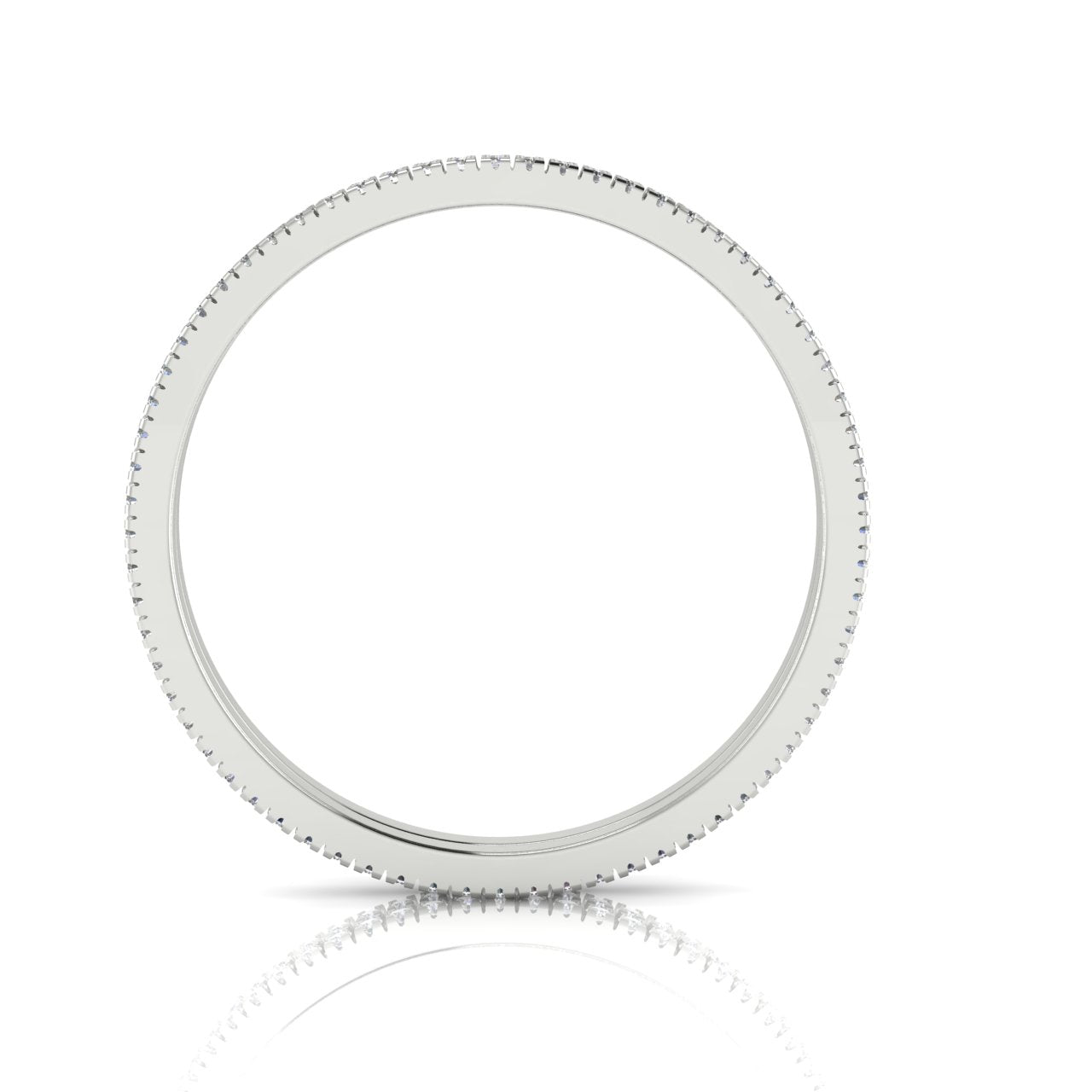 Double Row Pave Lab Diamond Wedding Ring
