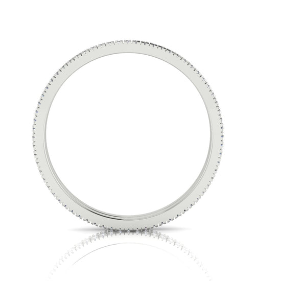 Double Row Pave Lab Diamond Wedding Ring