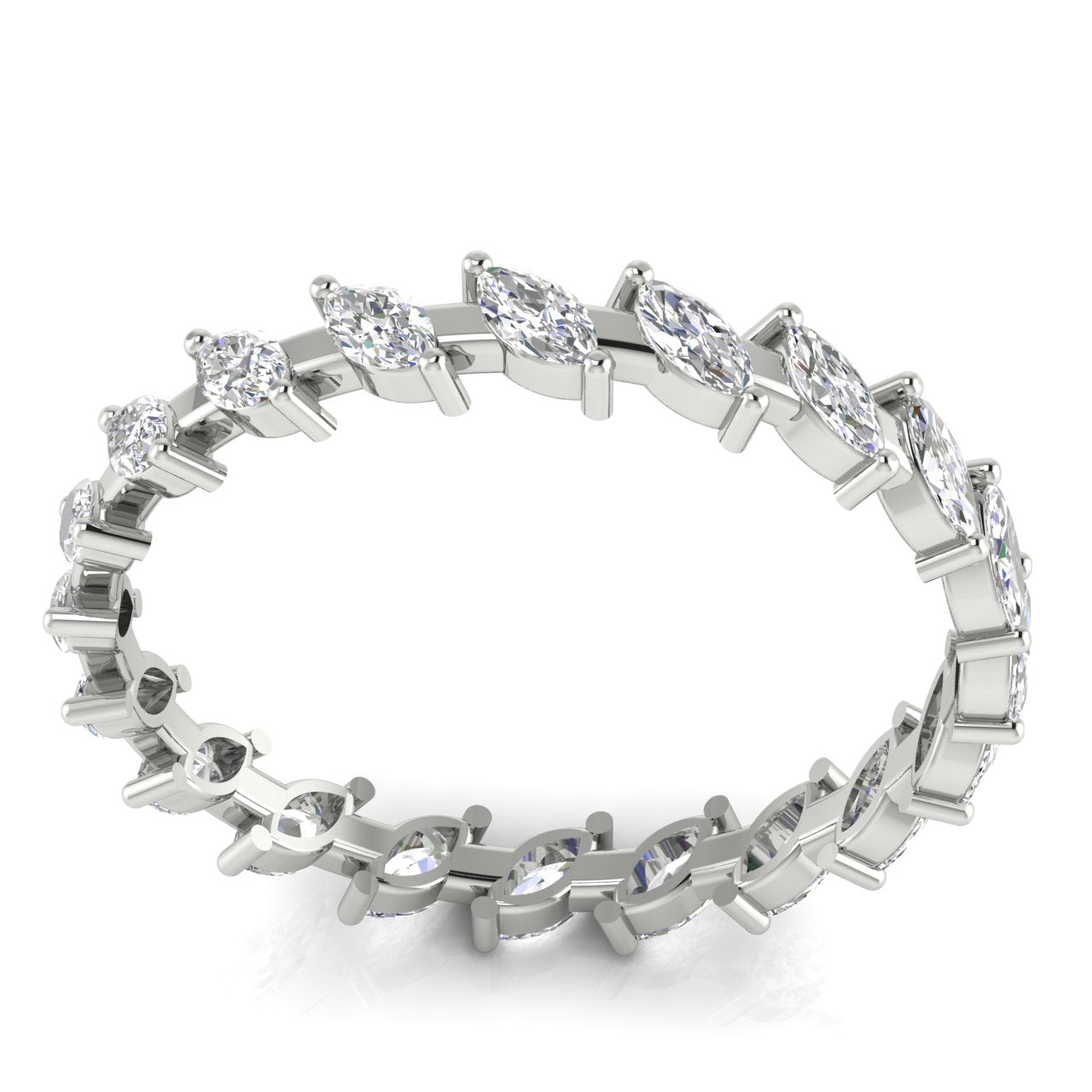 Marquise Cut Eternity Lab Diamond Wedding Ring
