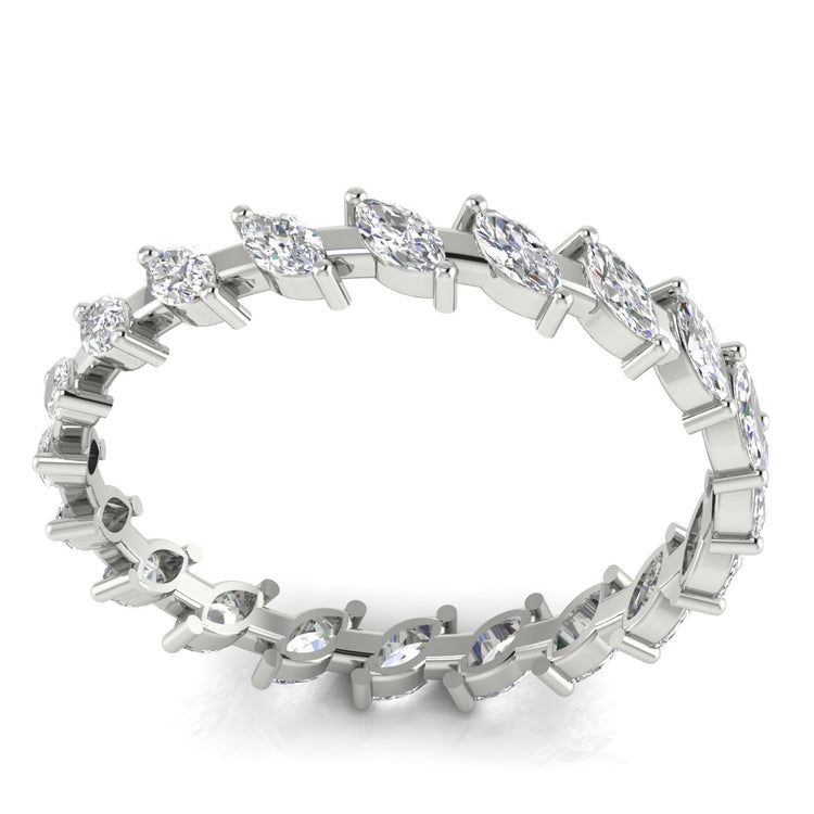 Marquise Cut Eternity Lab Diamond Wedding Ring