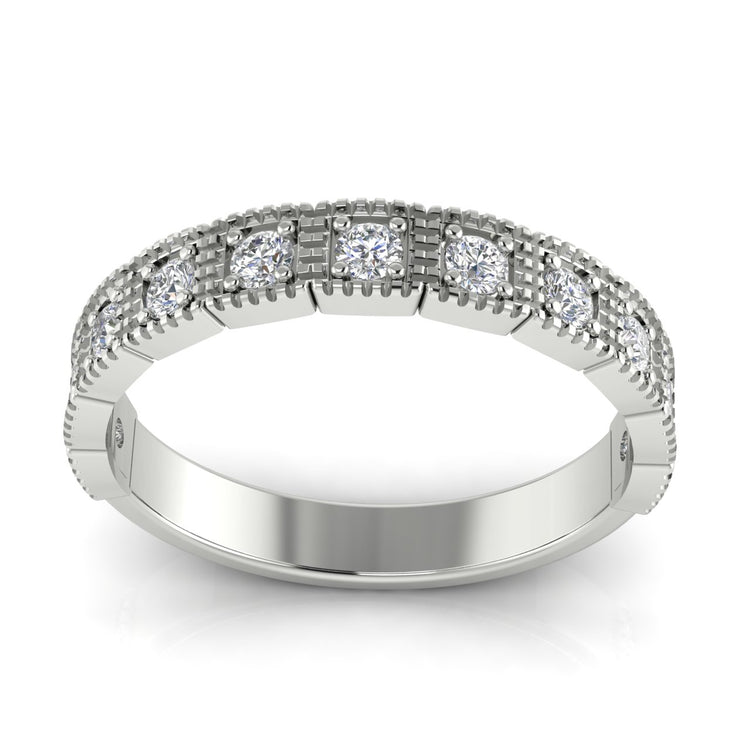 Prong Set Half Eternity Lab Diamond Wedding Ring