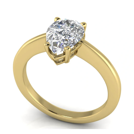 4 Prong Basket Pear Shaped Lab Diamond Engagement Ring