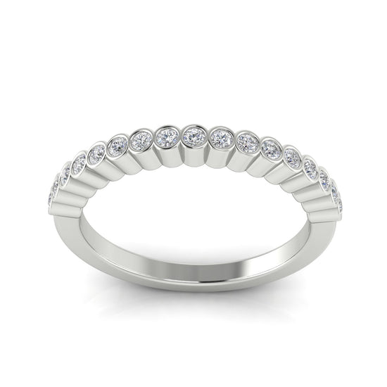 Bezel Set Half Eternity Moissanite Wedding Ring