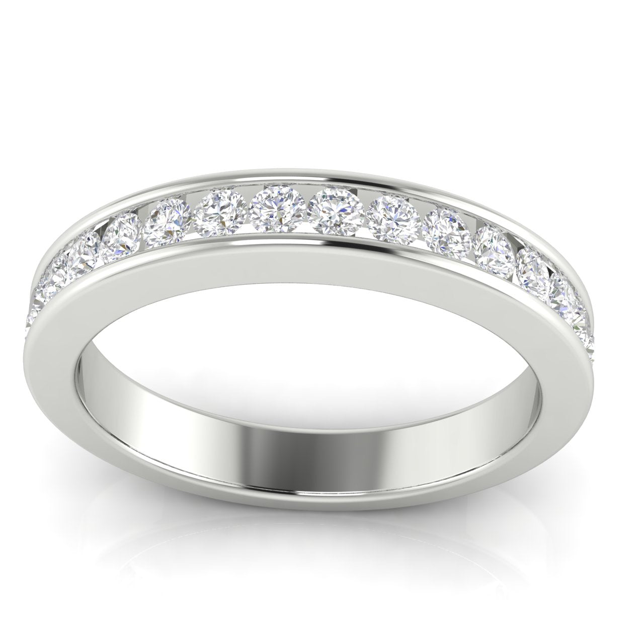 Channel Set Full Eternity Moissanite Wedding Ring