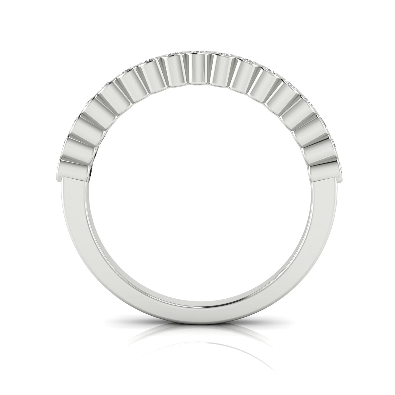 Bezel Set Half Eternity Moissanite Wedding Ring