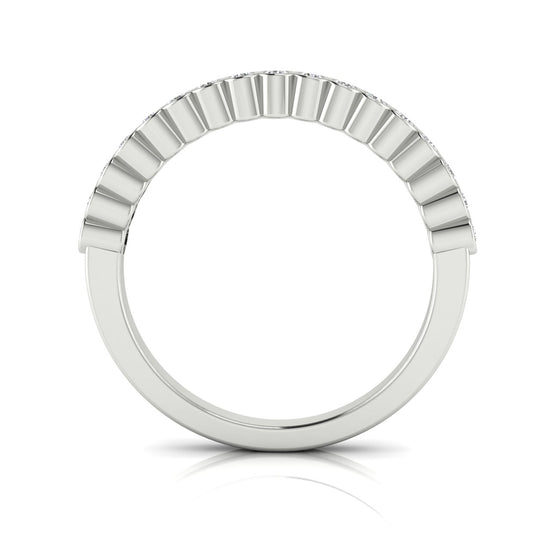Bezel Set Half Eternity Moissanite Wedding Ring