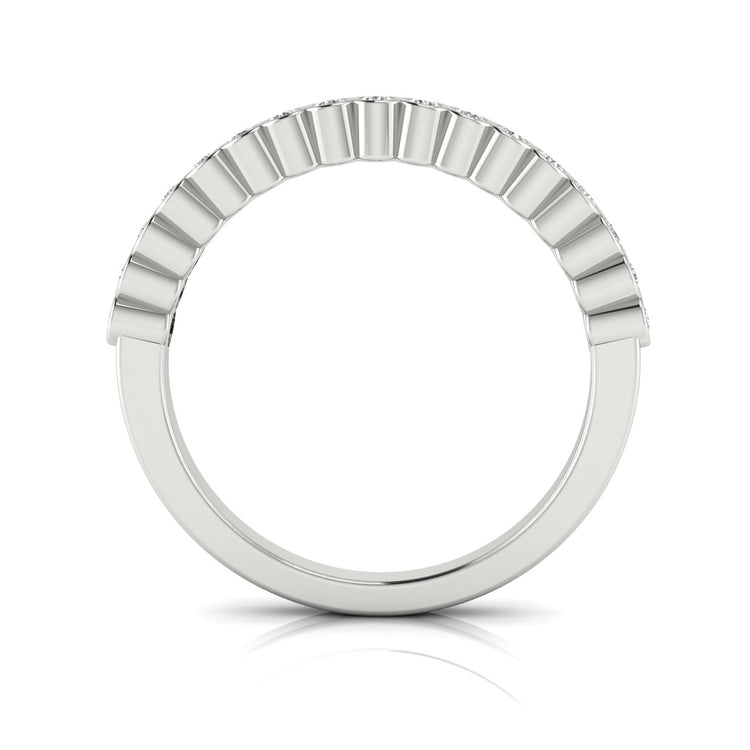 Bezel Set Half Eternity Moissanite Wedding Ring