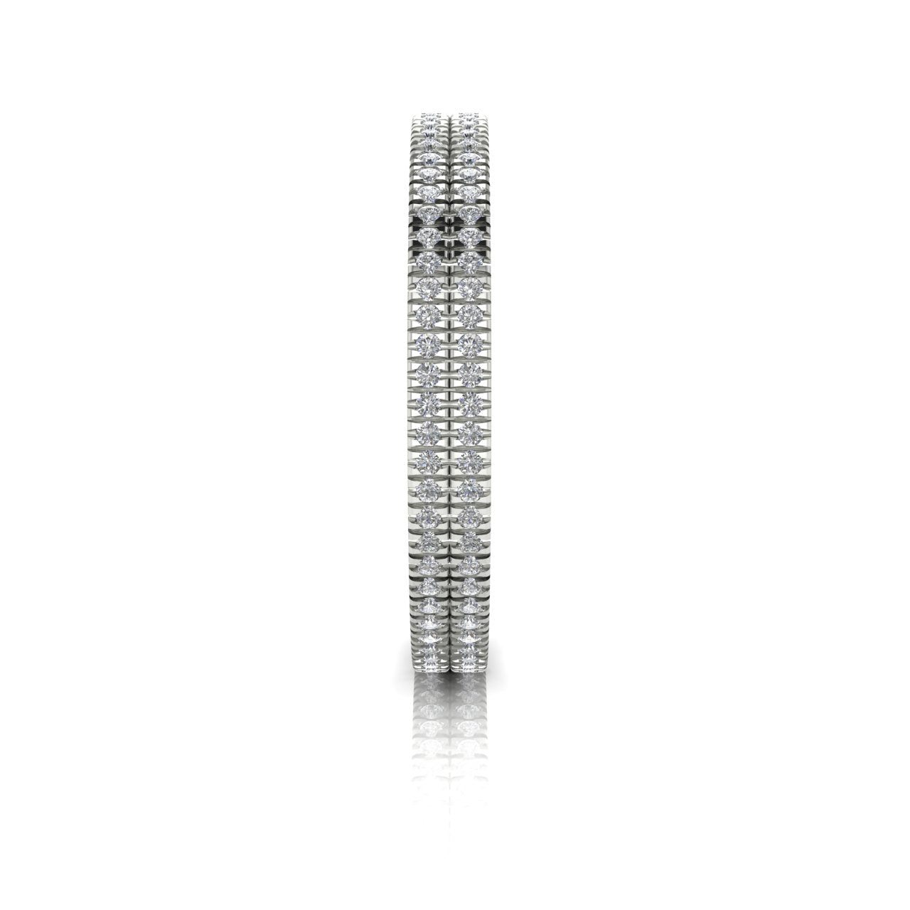Double Row Pave Lab Diamond Wedding Ring