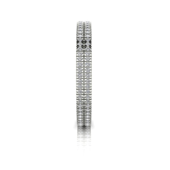 Double Row Pave Lab Diamond Wedding Ring
