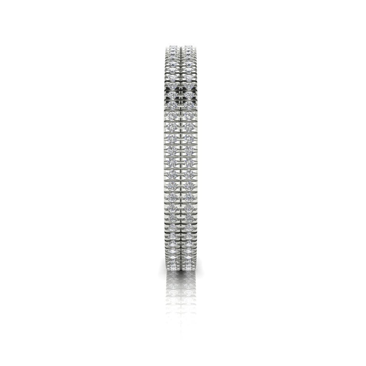 Double Row Pave Lab Diamond Wedding Ring