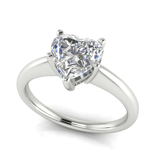 5 Prong Donut Heart Shaped Lab Diamond Engagement Ring