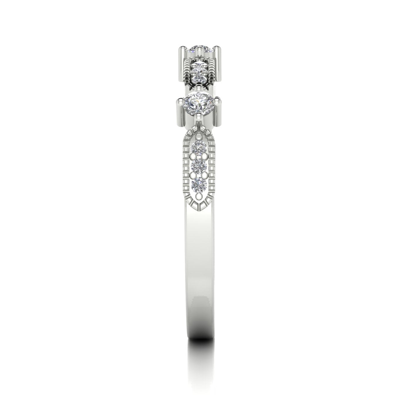 Bead Set Moissanite Wedding Ring