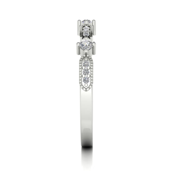 Bead Set Moissanite Wedding Ring