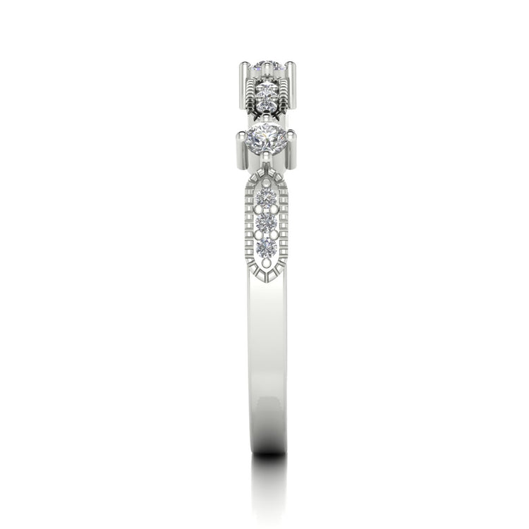 Bead Set Moissanite Wedding Ring
