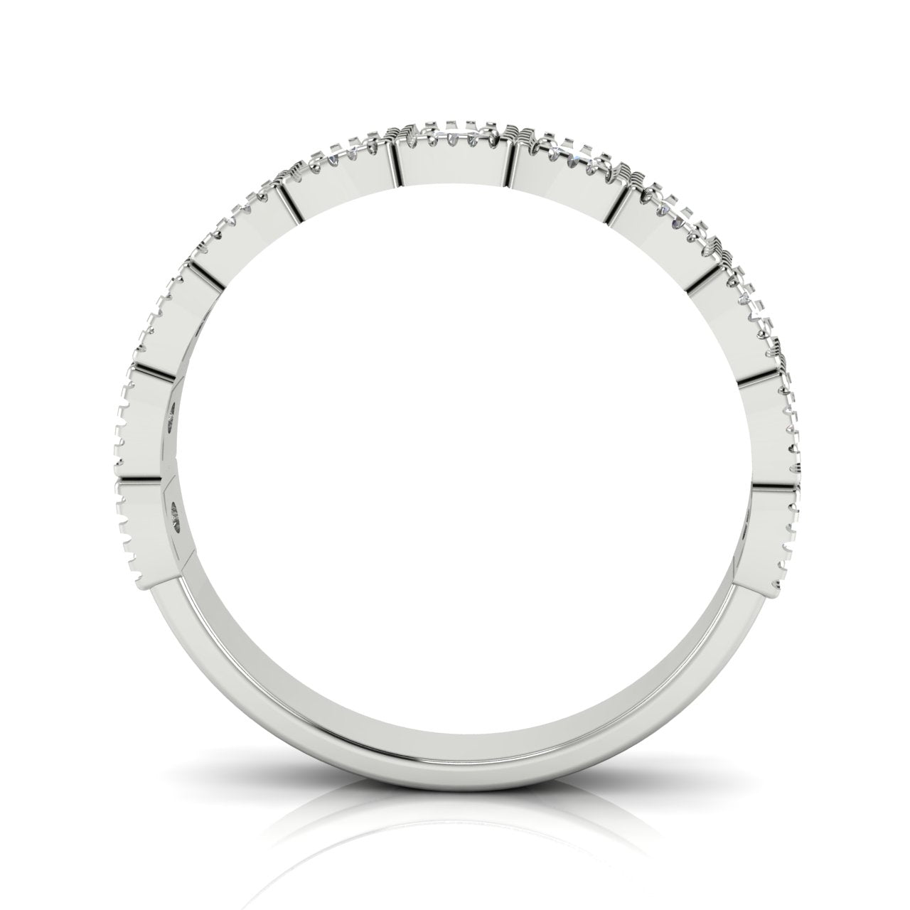 Prong Set Half Eternity Lab Diamond Wedding Ring