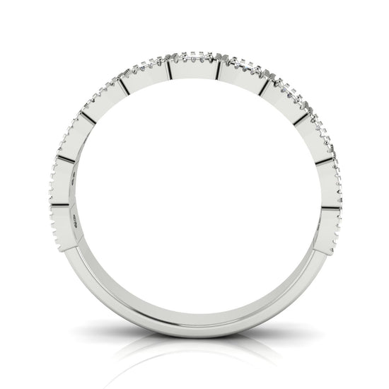 Prong Set Half Eternity Lab Diamond Wedding Ring
