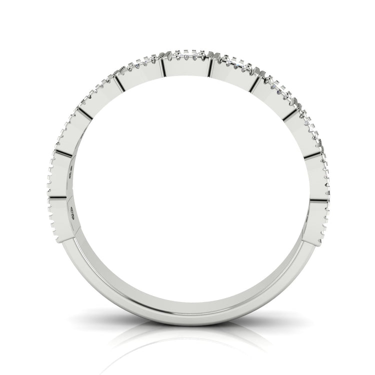 Prong Set Half Eternity Lab Diamond Wedding Ring