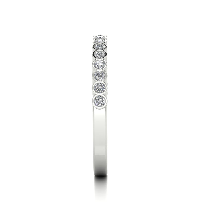 Bezel Set Half Eternity Moissanite Wedding Ring