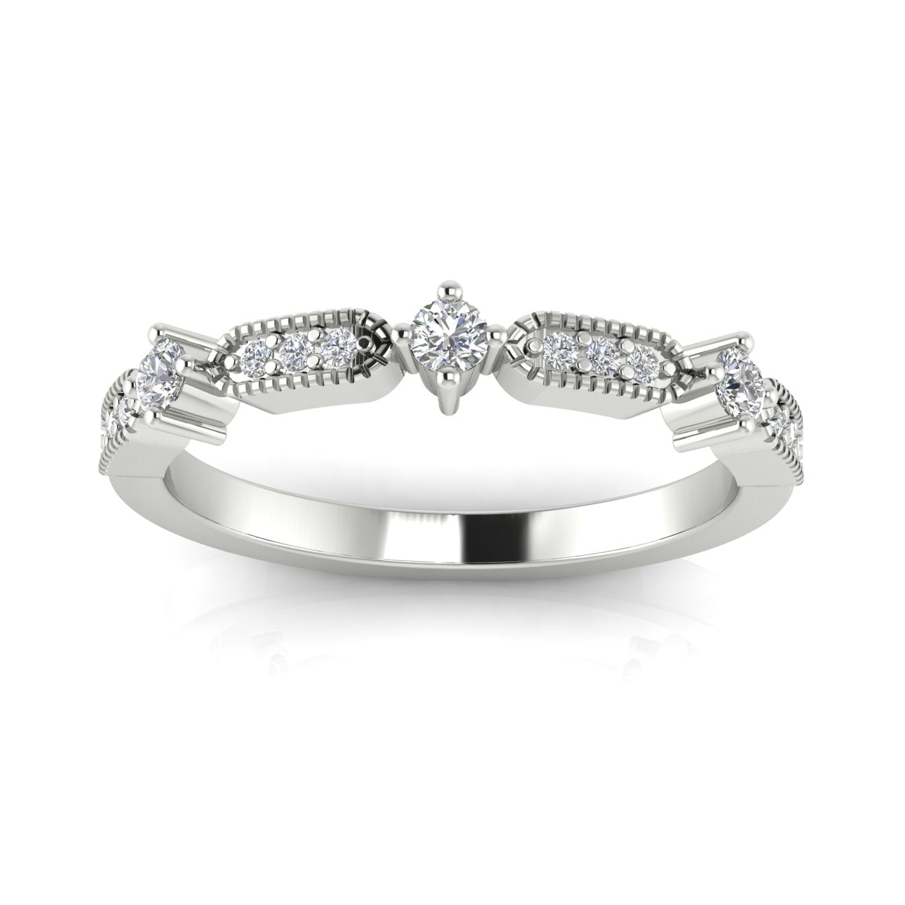 Bead Set Moissanite Wedding Ring