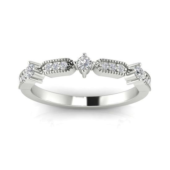 Bead Set Moissanite Wedding Ring