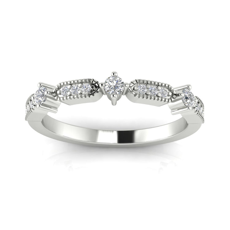 Bead Set Moissanite Wedding Ring