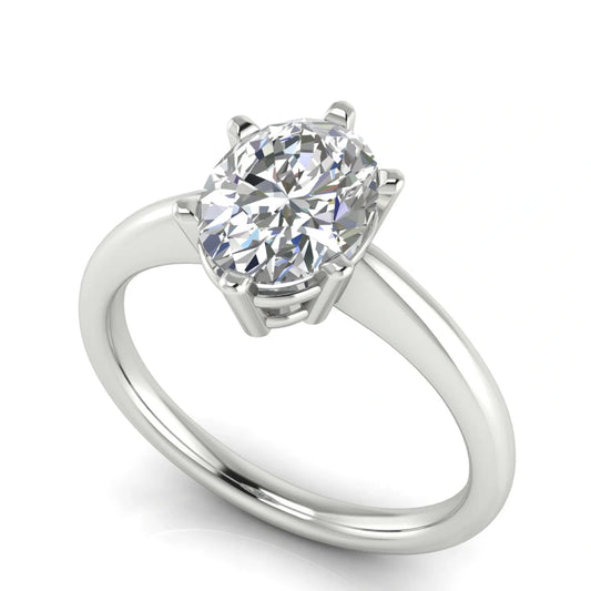 6 Prong Donut Oval Lab Diamond Engagement Ring