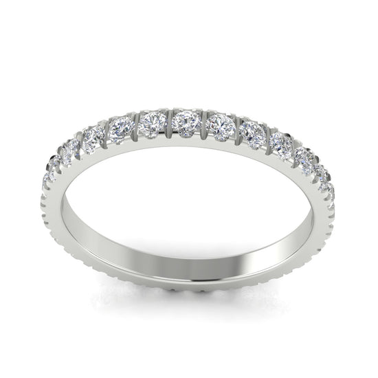Chevron Eternity Lab Diamond Wedding Ring