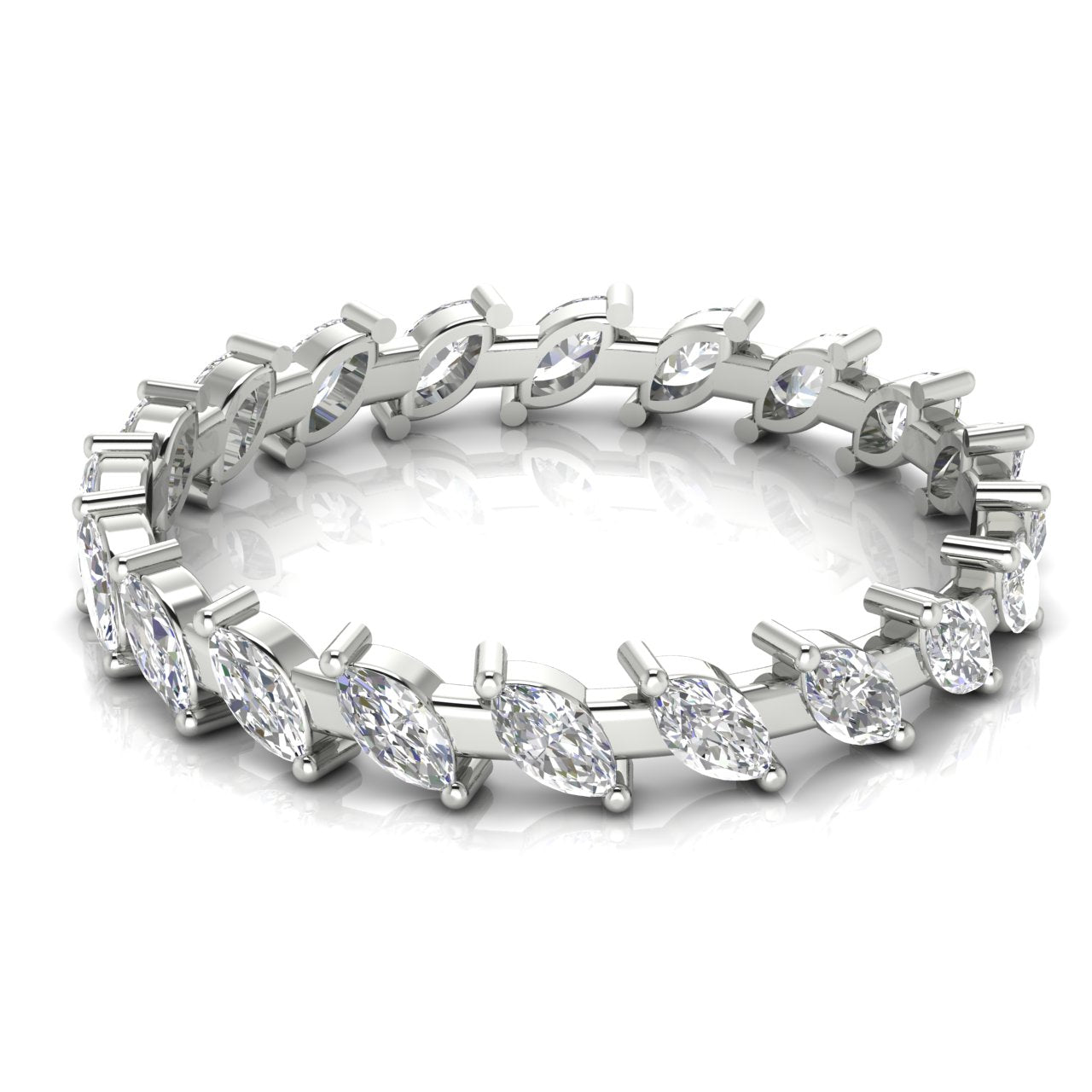 Marquise Cut Eternity Lab Diamond Wedding Ring