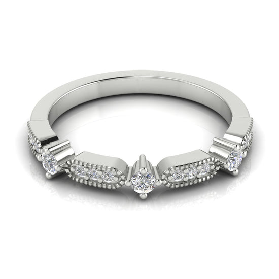 Bead Set Moissanite Wedding Ring