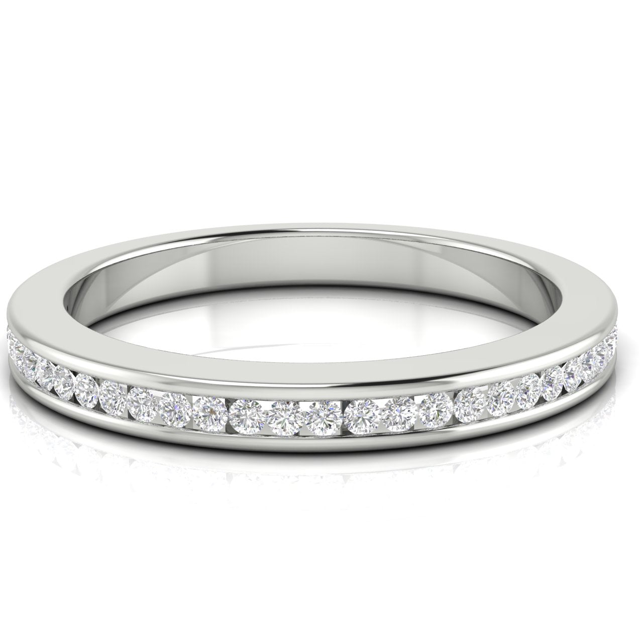 Channel Set Half Eternity Moissanite Wedding Ring