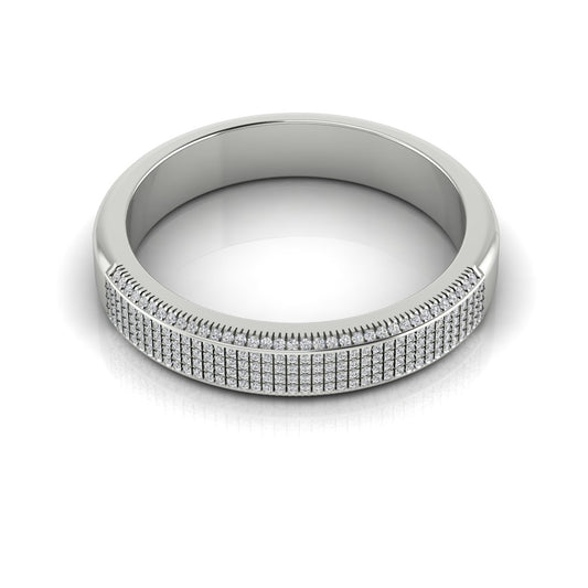 Multi Row Half Eternity Lab Diamond Wedding Ring
