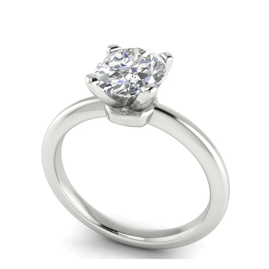 Basket Set Oval Lab Diamond Engagement Ring