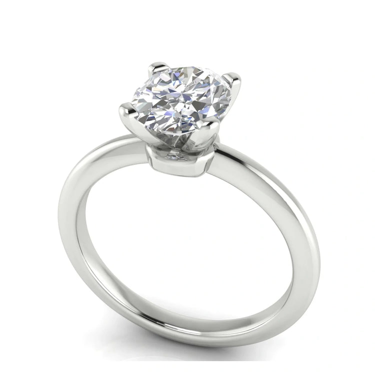 Basket Set Oval Lab Diamond Engagement Ring