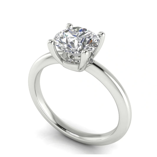 Basket Set Round Cut Lab Diamond Engagement Ring