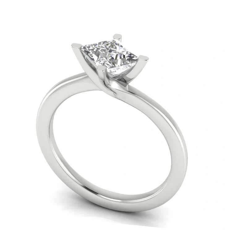 Bypass Princess Cut Lab Diamond Engagement Ring