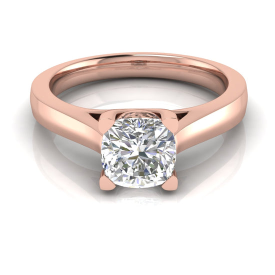Crossover Cushion Cut Moissanite Engagement Ring