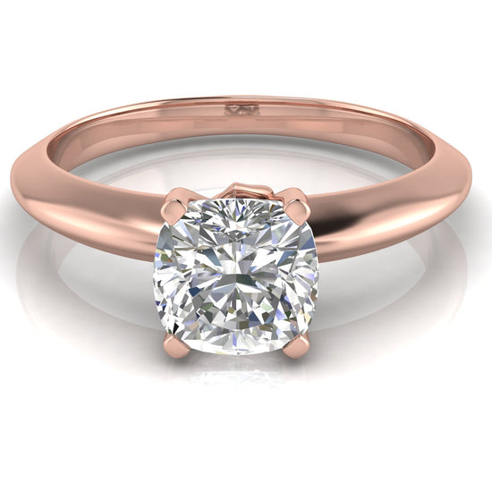Tulip Prong Cushion Cut Lab Diamond Engagement Ring